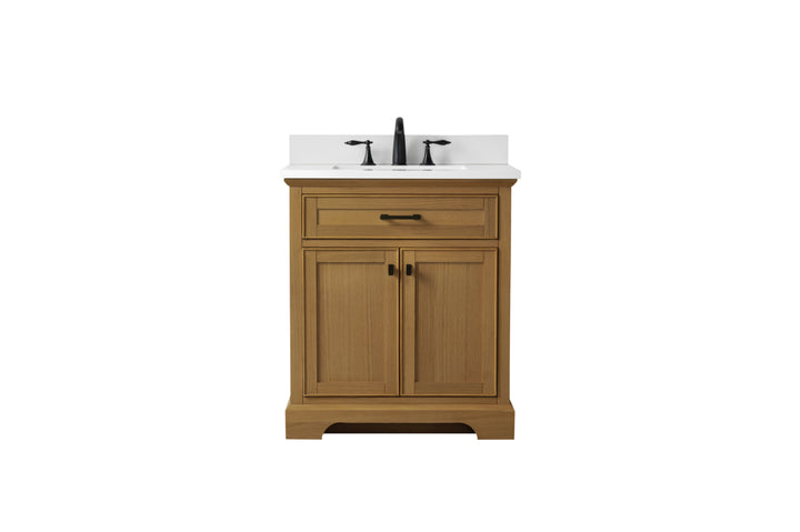 Milano 30" Single Sink Vanity with White Quartz Top