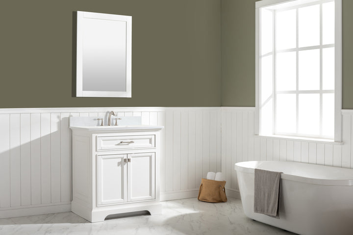 Milano 30" Single Sink Vanity with White Quartz Top