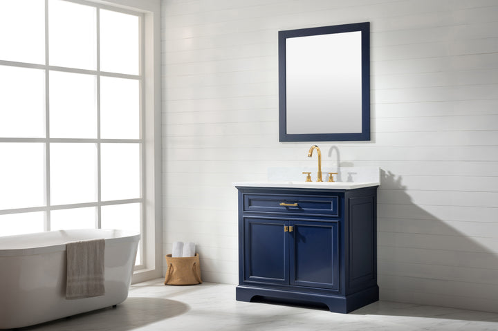 Milano 36" Single Sink Vanity with White Quartz Top