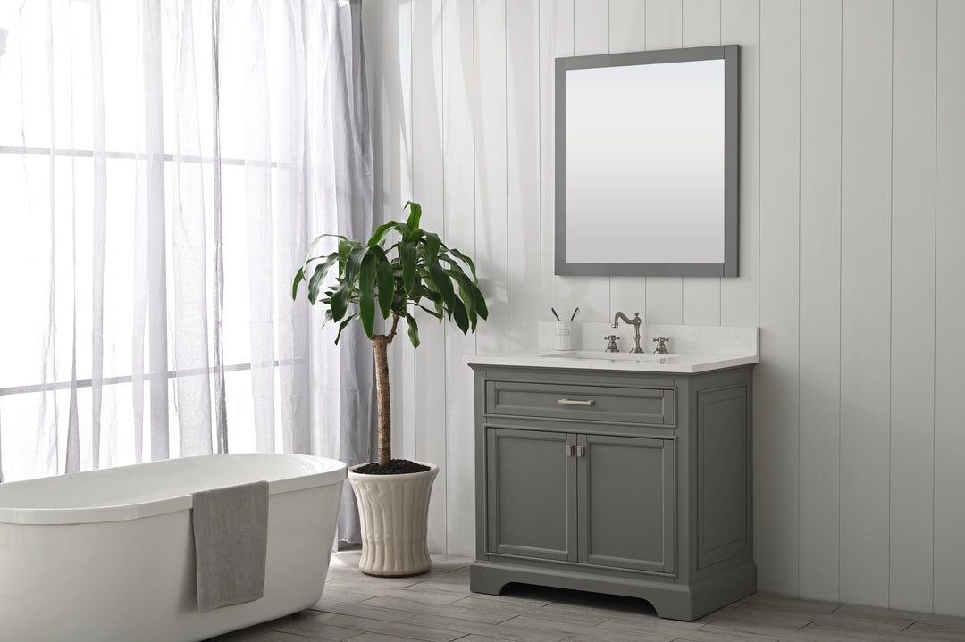 Milano 36" Single Sink Vanity with White Quartz Top