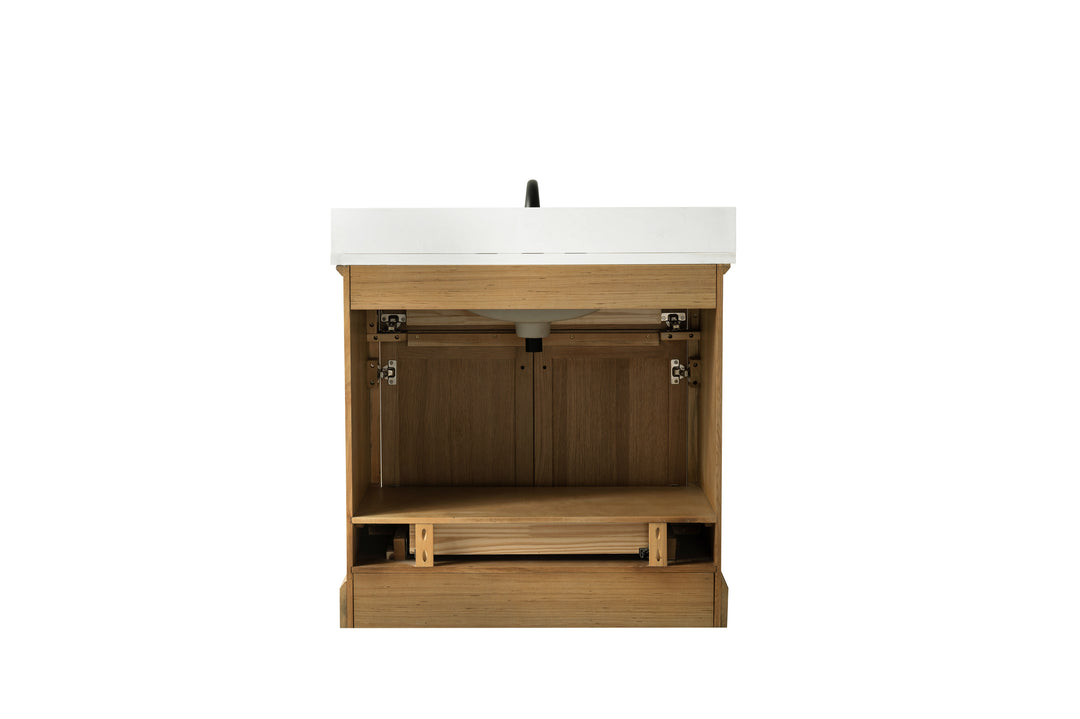 Milano 36" Single Sink Vanity with White Quartz Top