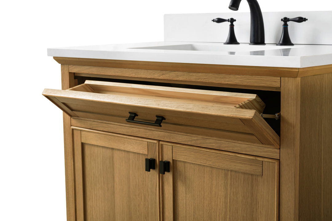 Milano 36" Single Sink Vanity with White Quartz Top