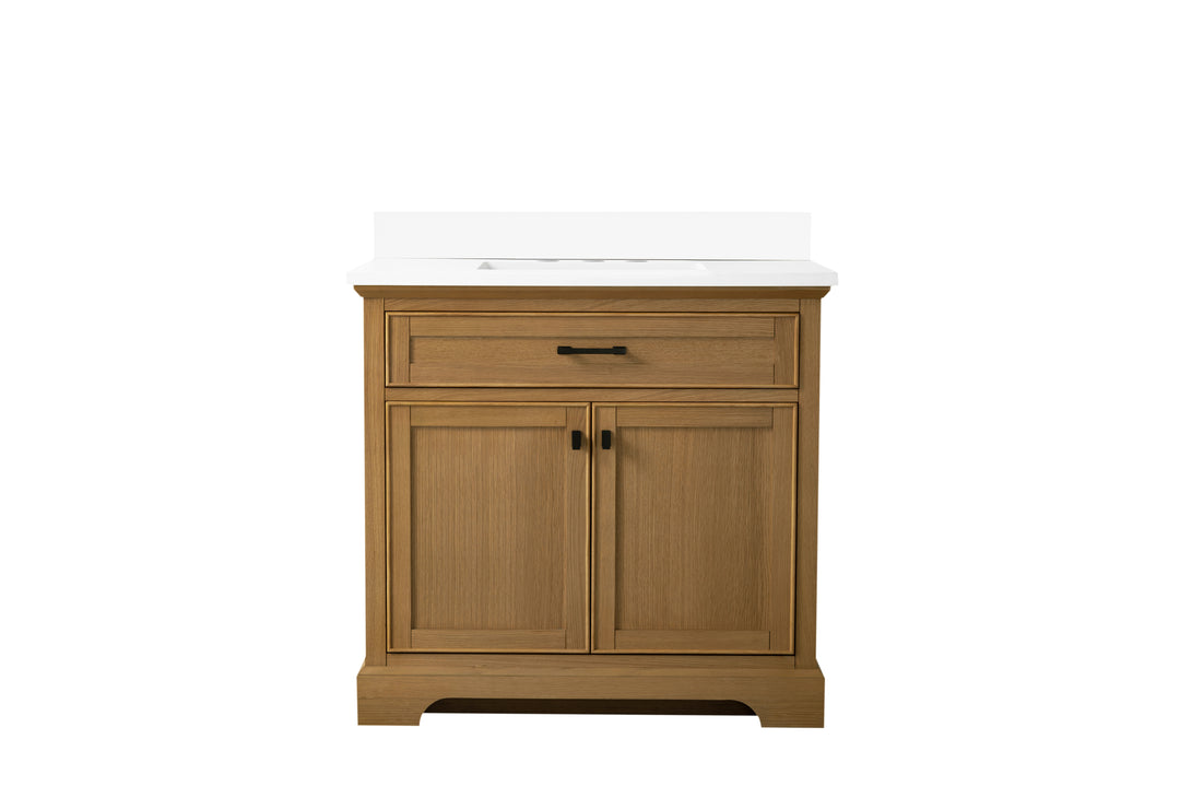 Milano 36" Single Sink Vanity with White Quartz Top