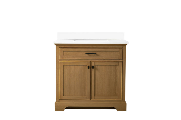 Milano 36" Single Sink Vanity with White Quartz Top