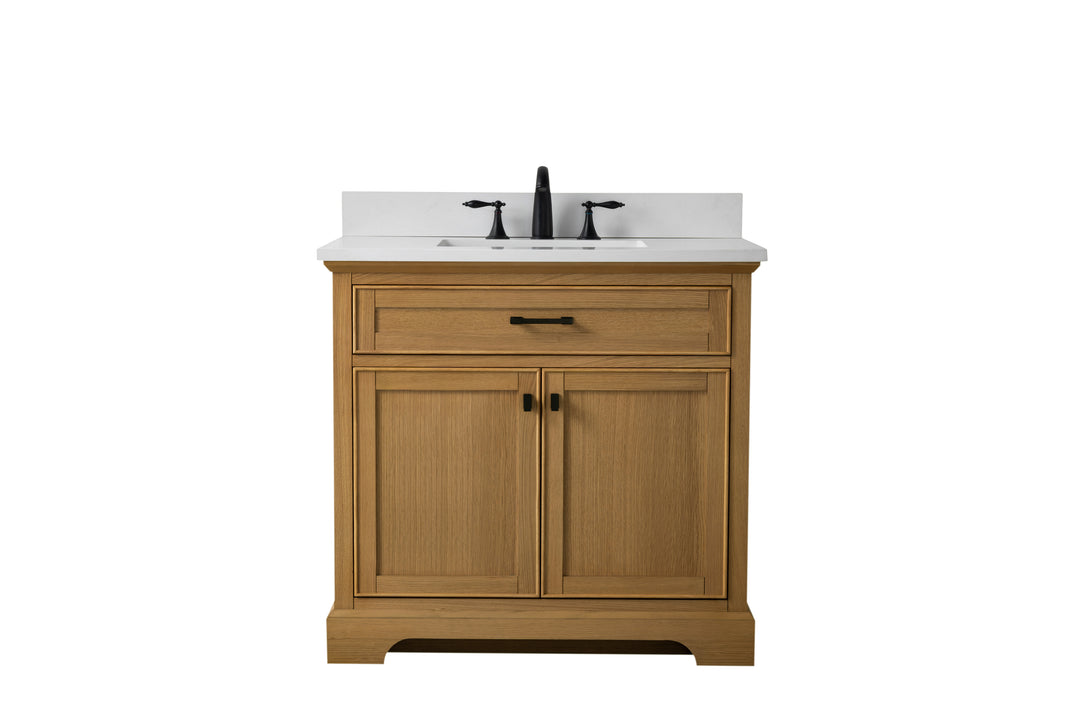 Milano 36" Single Sink Vanity with White Quartz Top