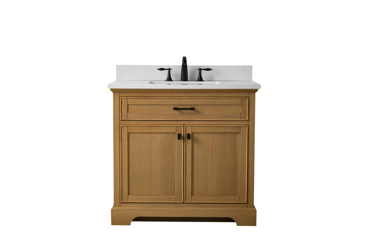 Milano 36" Single Sink Vanity with White Quartz Top