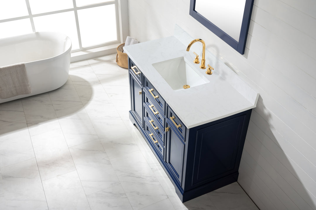 Milano 48" Single Sink Vanity with White Quartz Top