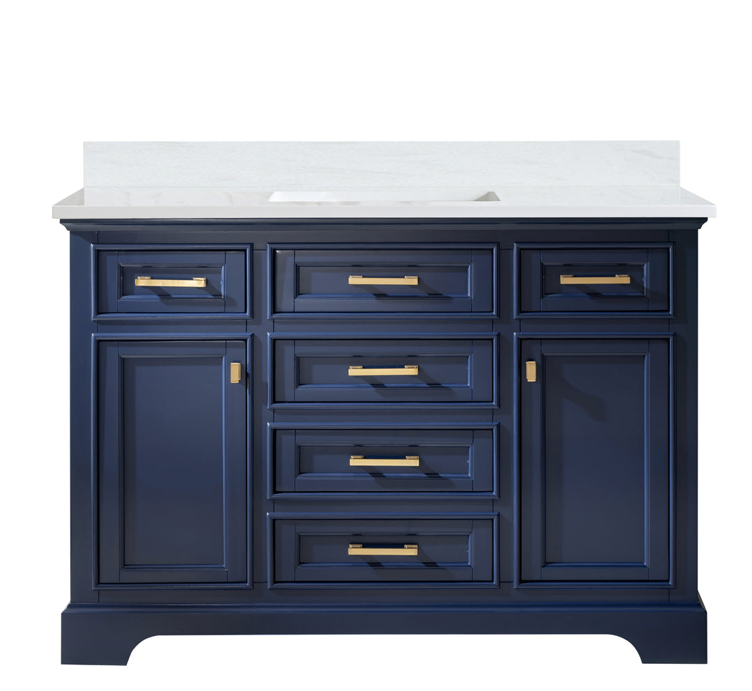 Milano 48" Single Sink Vanity with White Quartz Top