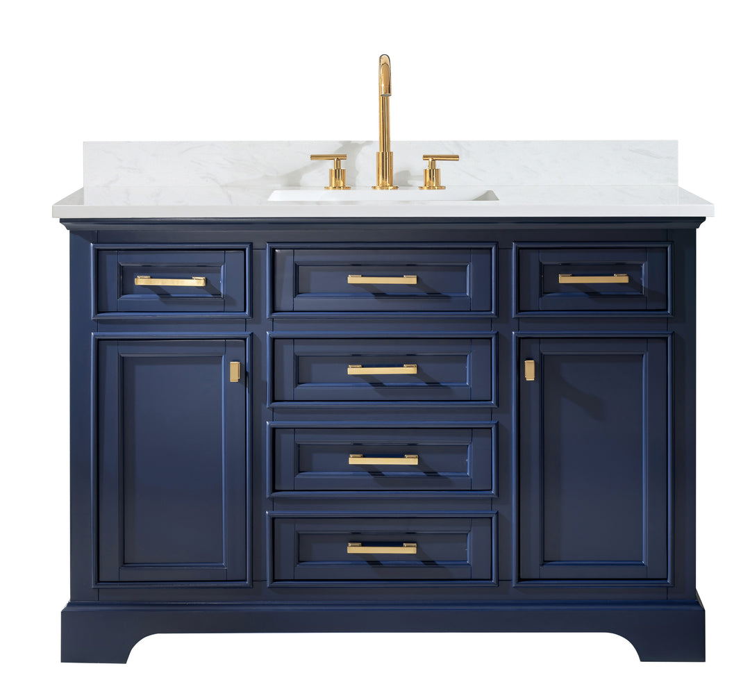 Milano 48" Single Sink Vanity with White Quartz Top