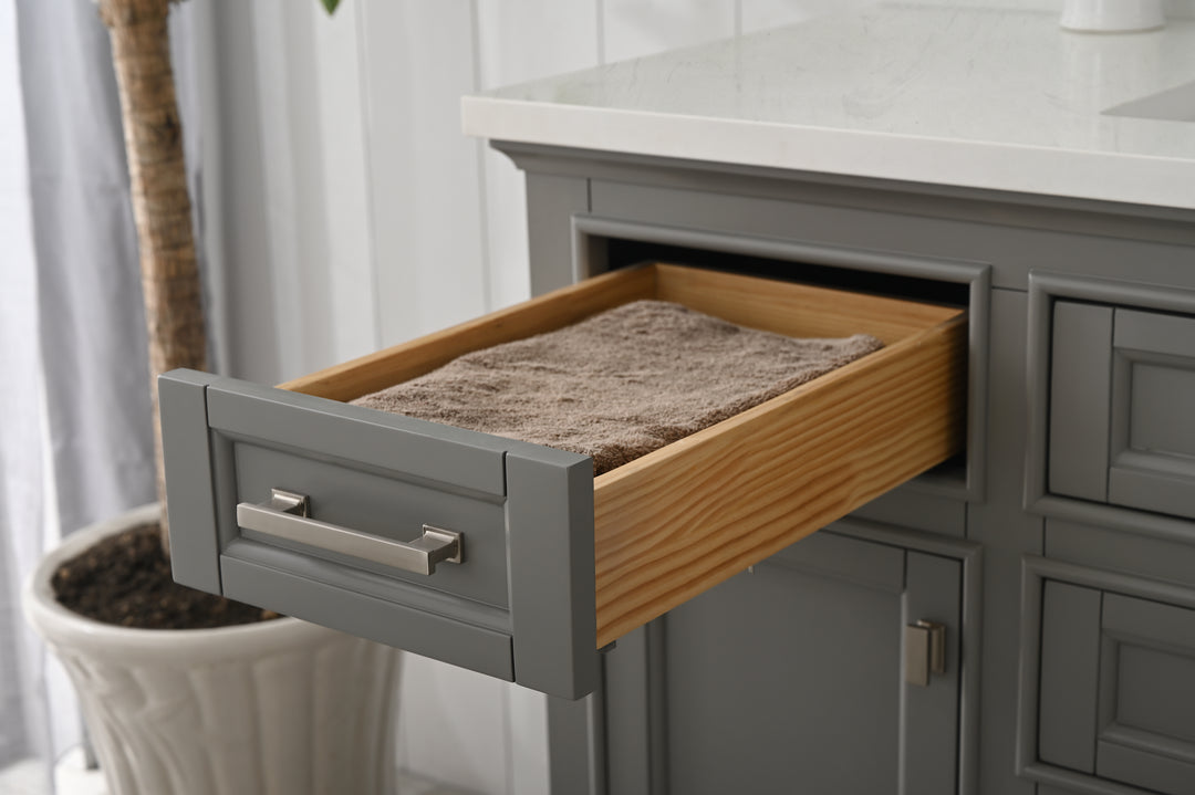 Milano 48" Single Sink Vanity with White Quartz Top