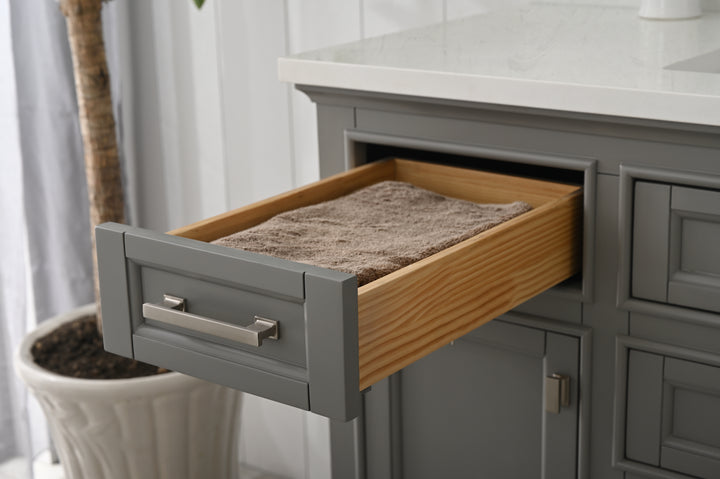 Milano 48" Single Sink Vanity with White Quartz Top