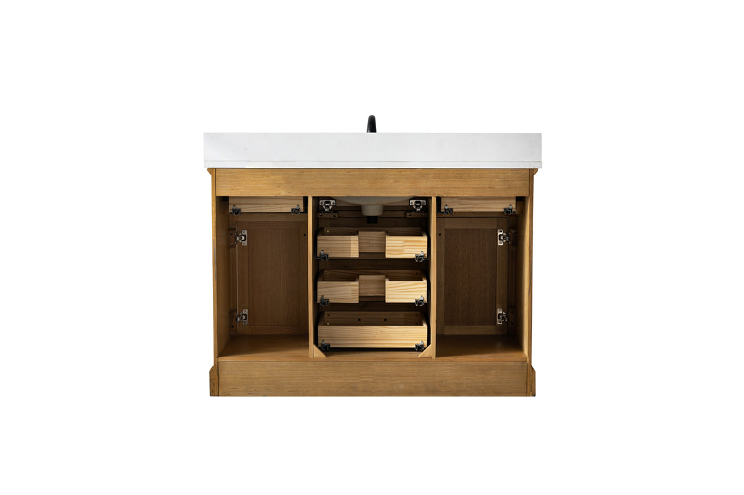 Milano 48" Single Sink Vanity with White Quartz Top