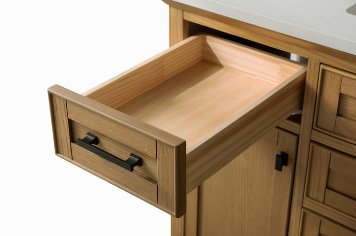 Milano 48" Single Sink Vanity with White Quartz Top