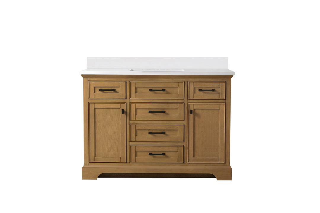 Milano 48" Single Sink Vanity with White Quartz Top