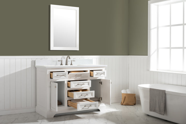 Milano 48" Single Sink Vanity with White Quartz Top
