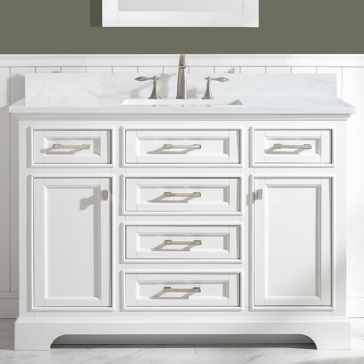Milano 48" Single Sink Vanity with White Quartz Top