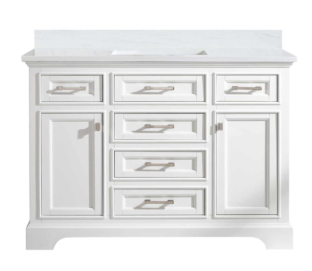 Milano 48" Single Sink Vanity with White Quartz Top