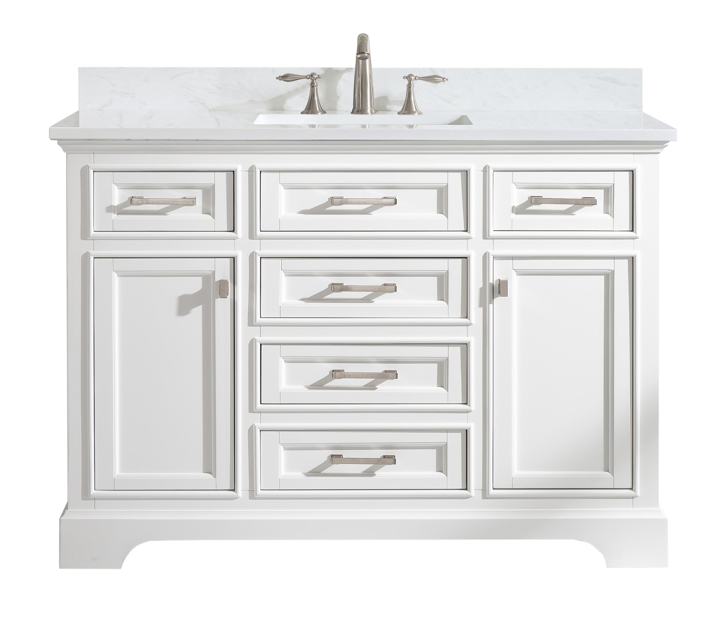 Milano 48" Single Sink Vanity with White Quartz Top