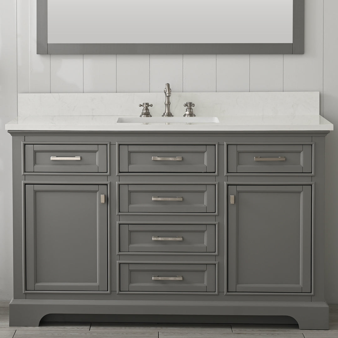 Milano 54" Single Sink Vanity with White Quartz Top