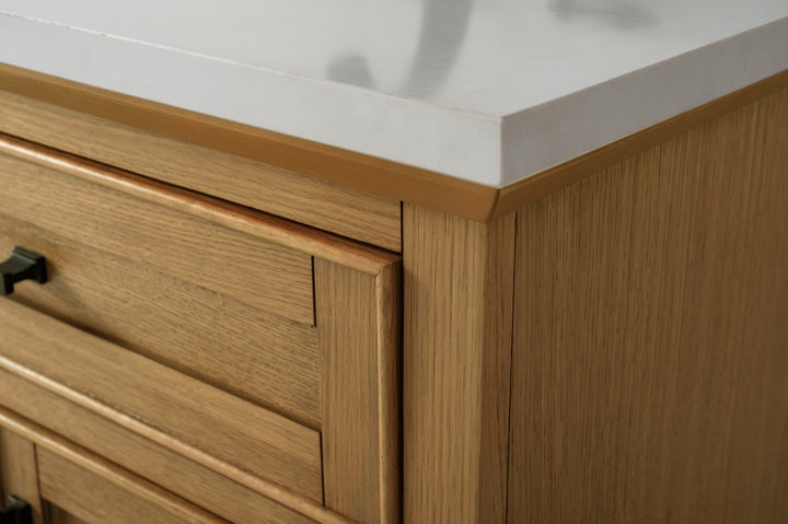 Milano 60" Single Sink Vanity with White Quartz Top