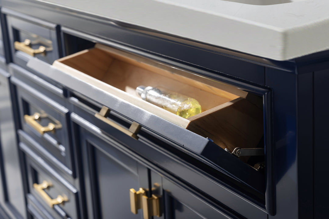 Milano 72" Double Sink Vanity with White Quartz Top