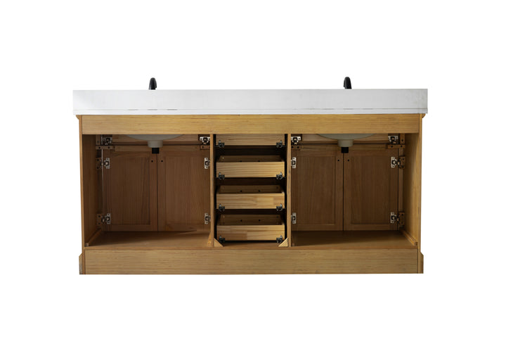 Milano 72" Double Sink Vanity with White Quartz Top