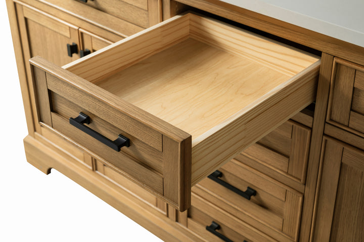 Milano 72" Double Sink Vanity with White Quartz Top