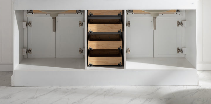 Milano 72" Double Sink Vanity with White Quartz Top