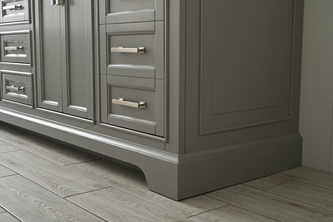 Milano 84" Double Sink Vanity with White Quartz Top