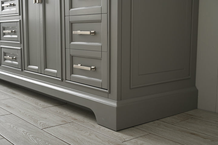Milano 84" Double Sink Vanity with White Quartz Top