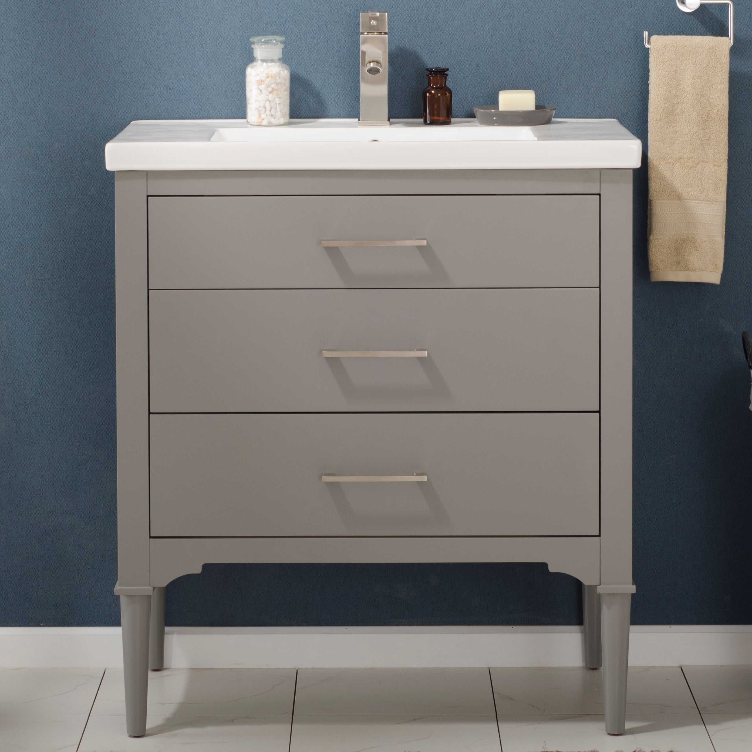 Mason 30" Single Sink Vanity with Porcelain Top