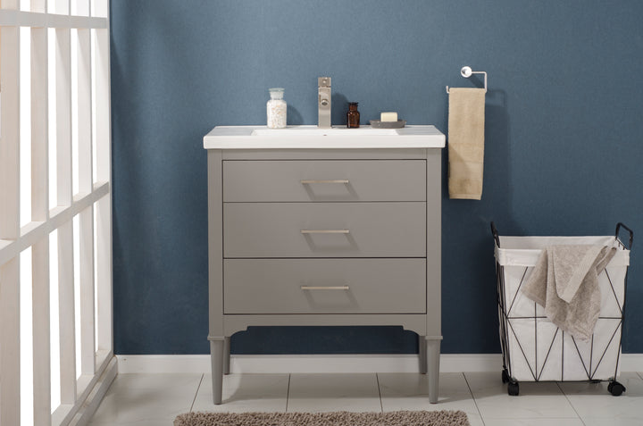 Mason 30" Single Sink Vanity with Porcelain Top