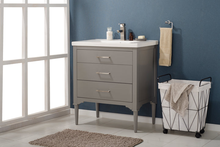 Mason 30" Single Sink Vanity with Porcelain Top