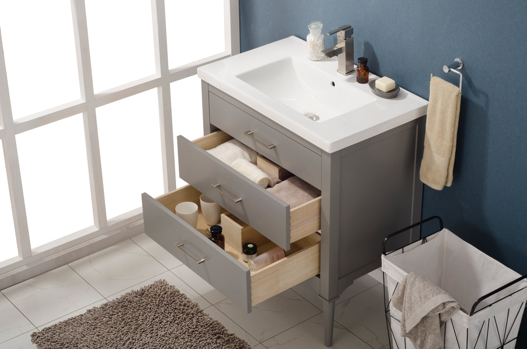 Mason 30" Single Sink Vanity with Porcelain Top
