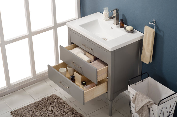 Mason 30" Single Sink Vanity with Porcelain Top