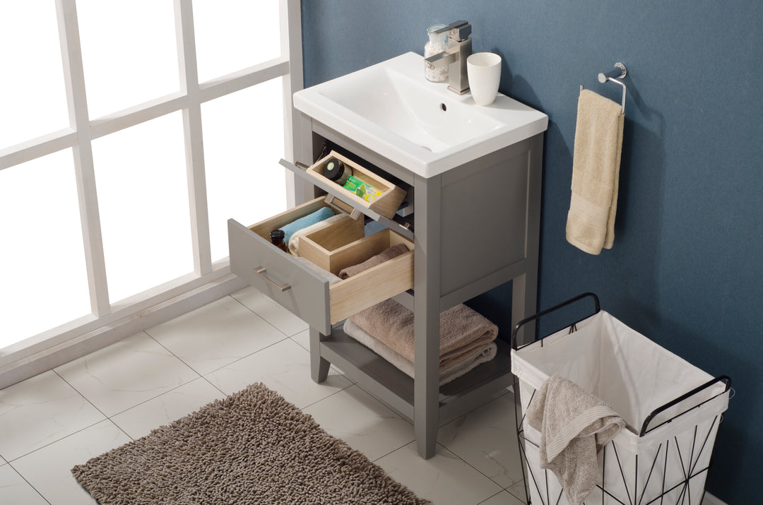 Cara 20" Single Sink Vanity with Porcelain Top