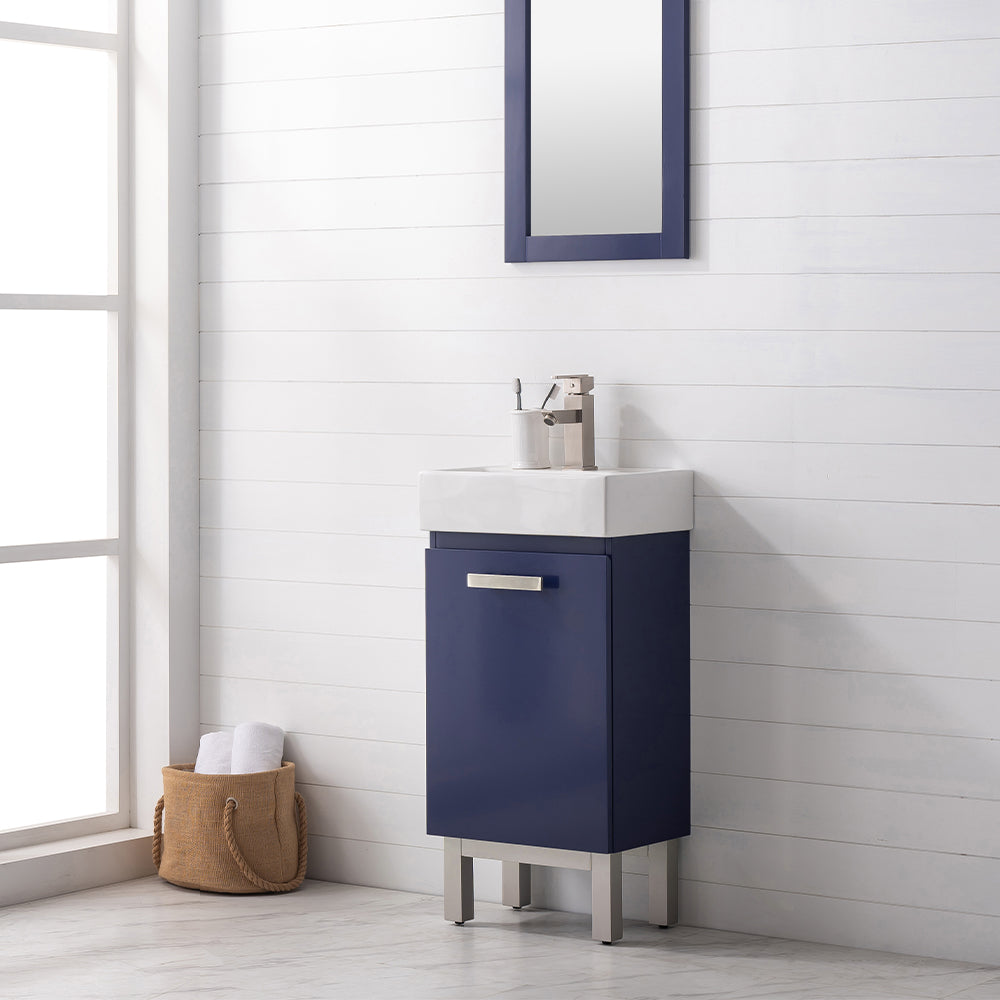 Stella 16.5" Single Sink Vanity with Porcelain Top