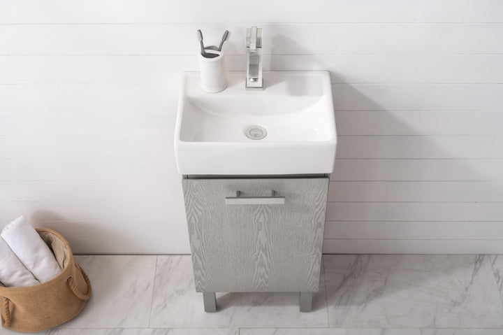 Stella 16.5" Single Sink Vanity with Porcelain Top