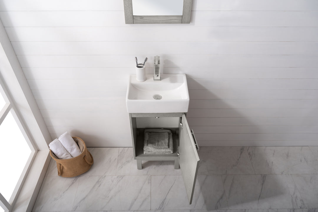 Stella 16.5" Single Sink Vanity with Porcelain Top