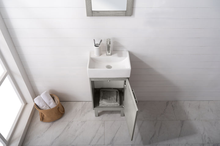 Stella 16.5" Single Sink Vanity with Porcelain Top