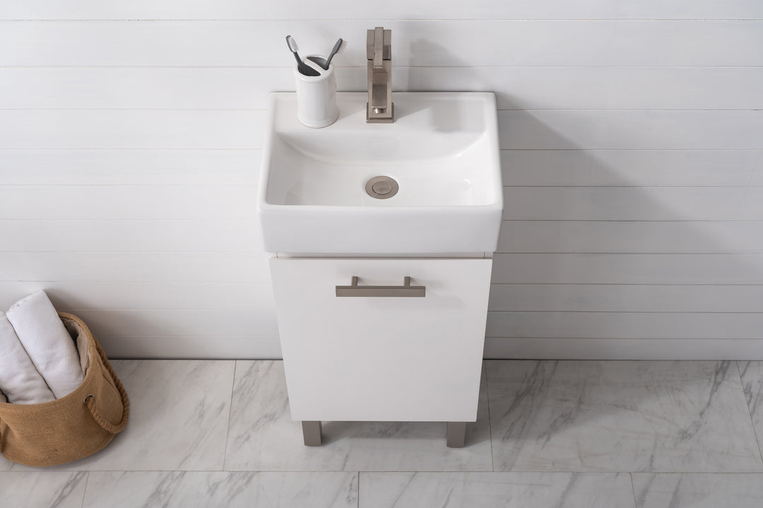 Stella 16.5" Single Sink Vanity with Porcelain Top