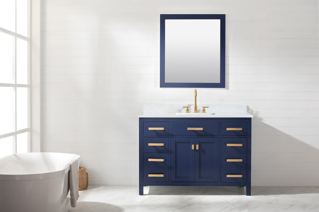Valentino 48" Single Sink Vanity with White Quartz Top