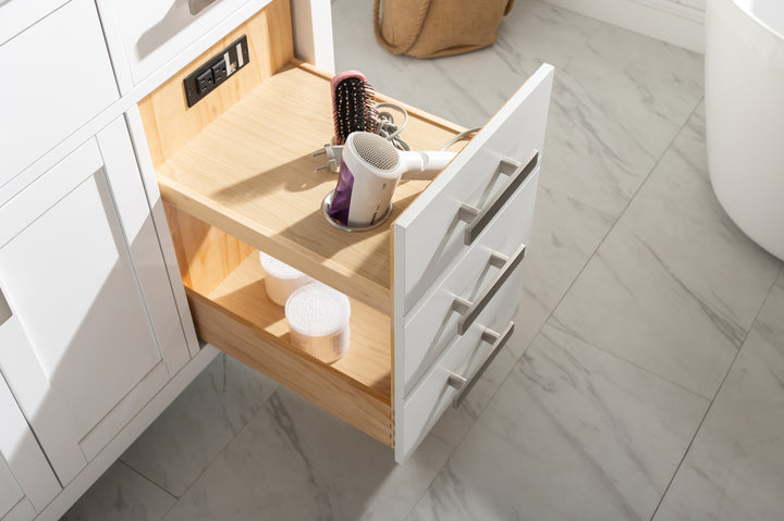 Valentino 54" Single Sink Vanity with White Quartz Top