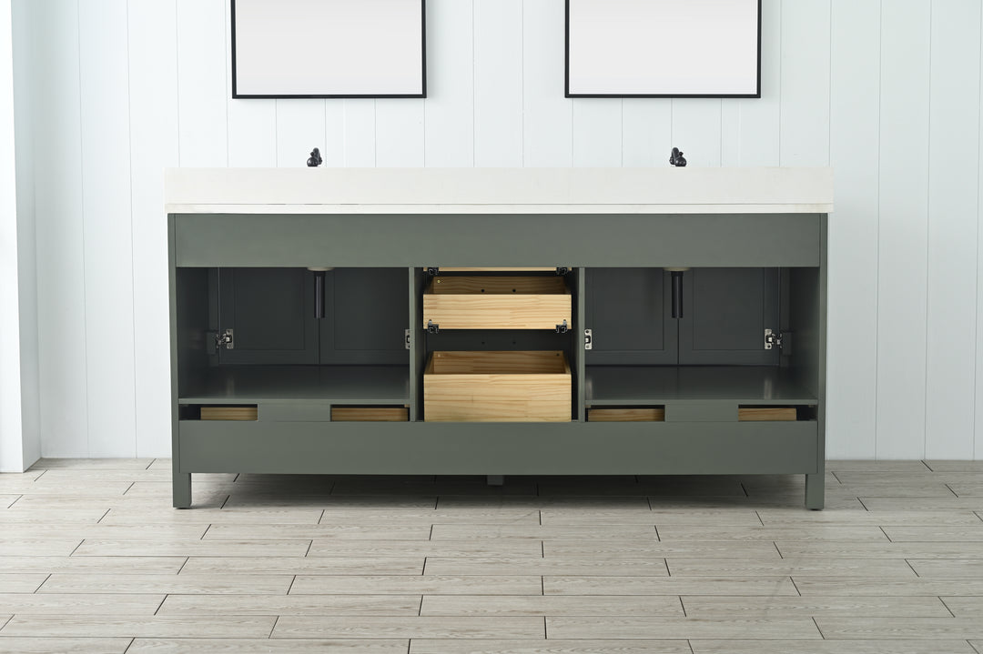 Valentino 72" Single Sink Vanity with White Quartz Top