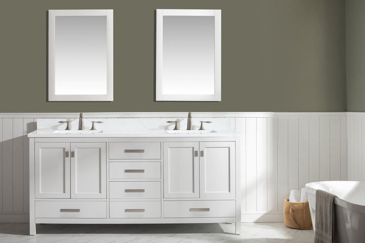 Valentino 72" Single Sink Vanity with White Quartz Top