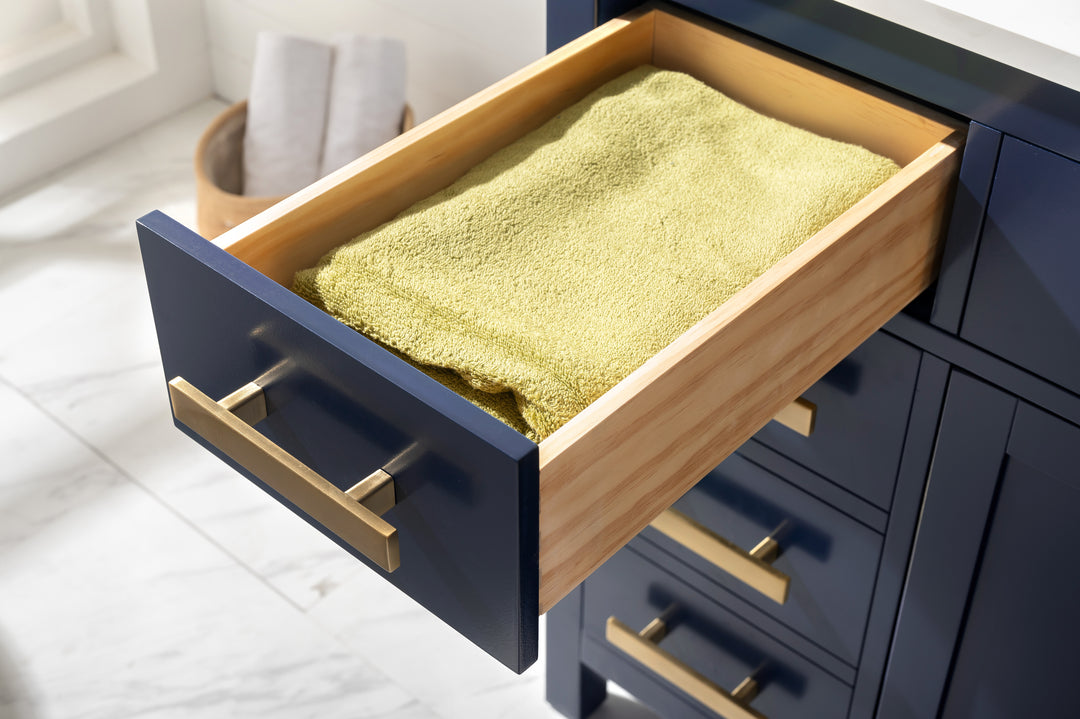 Valentino 84" Double Sink Vanity with White Quartz Top