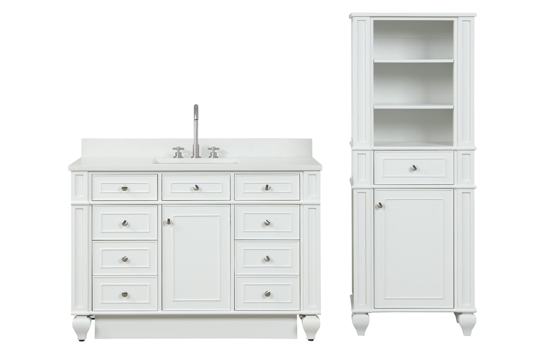 Winston 48" Single Sink Vanity with White Quartz Top