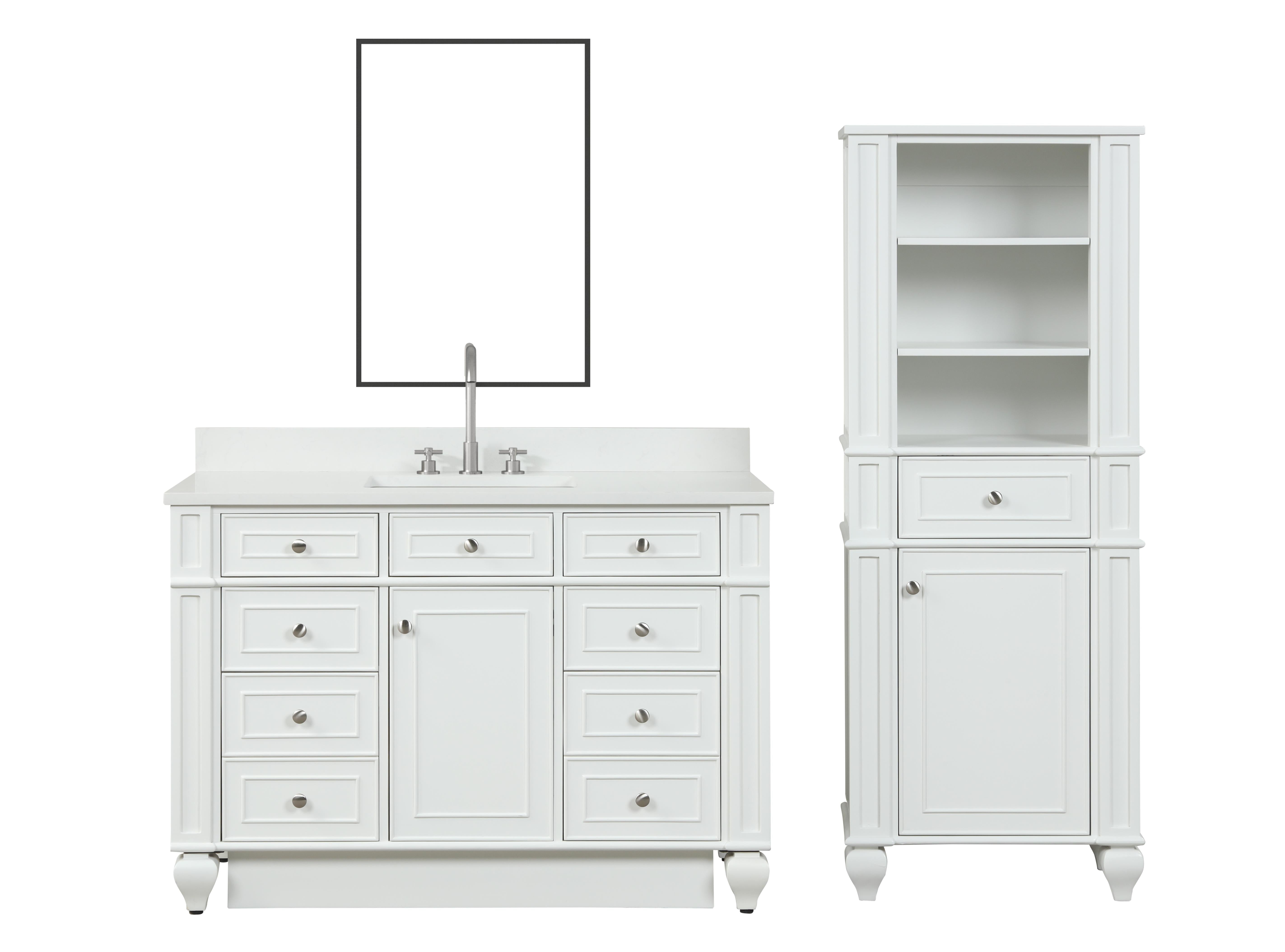 Winston 48" Single Sink Vanity with White Quartz Top