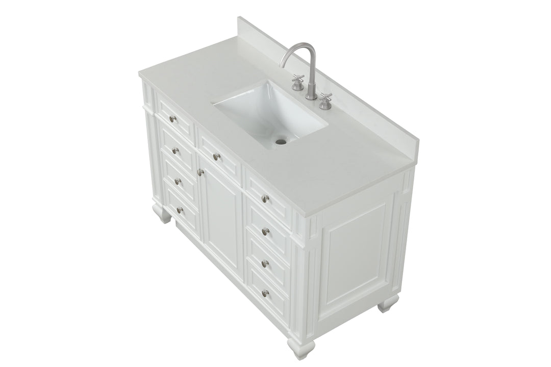 Winston 48" Single Sink Vanity with White Quartz Top