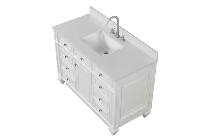 Winston 48" Single Sink Vanity with White Quartz Top